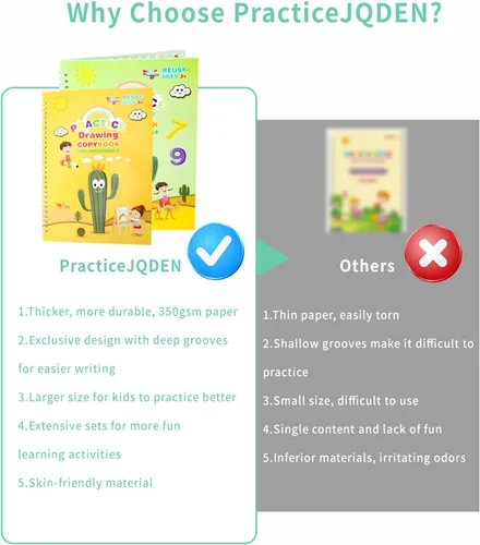 Vista 7 de Juego completo de práctica de escritura a mano, cuadernos reutilizables para niños, libros de práctica de escritura para niños, libros de trabajo