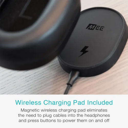 Vista 4 de MEE audio Matrix Cinema 3D 2026 Auriculares Bluetooth sobre la oreja con almohadilla de carga inalámbrica para TV; cancelación activa de ruido