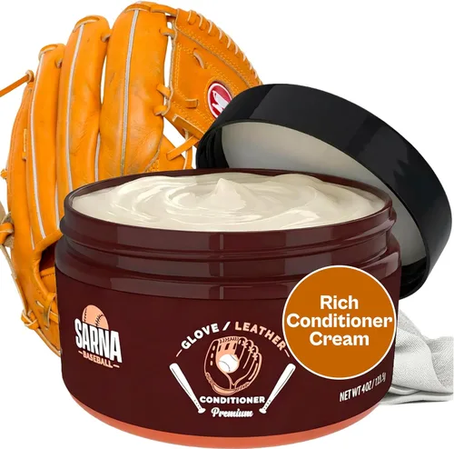 SARNA BASEBALL Glove Leather Conditioner - Use on Baseball Gloves, Softball Gloves, and Other Leather Sports Equipment - Made in USA
