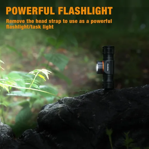 Vista 7 de EverBrite Linterna frontal recargable, faro LED recargable de 1000 lúmenes con 5 modos de luz, base magnética y correa ajustable para la cabeza