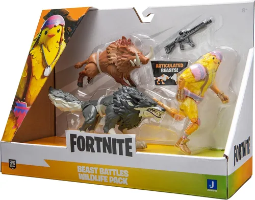 Vista 2 de FORTNITE Wolf and Boar - Duo Mode - 4-inch Articulated Wolf, Boar and Cluck Figures with Weapon Accessory
