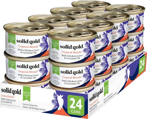 Vista 38 de Solid Gold comida húmeda para gatos desmenuzada con salsa - Alimento enlatado para gatos hecho con atún real - Sin granos de los Cinco Océanos