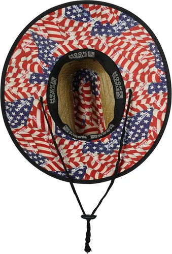 Vista 4 de Hook & Tackle American Lifeguard Pesca Stretch Fit Sombrero de paja