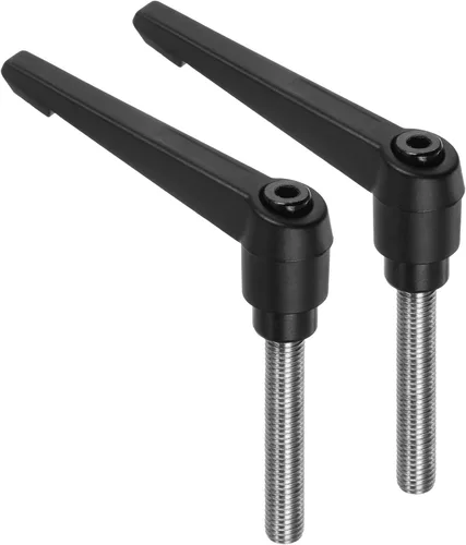 Vista 11 de uxcell 2 manijas de palanca de sujeción, M8 x 3.150 in, perno macho roscado de acero inoxidable 304, asas ajustables de bloqueo de trinquete