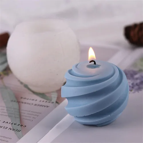 Vista 3 de Screw Ball Candle Silicone Mold Soap Wax Fondant Chocolate Cake Candy Baking Mold Plaster Epoxy Resin Polymer Clay Mould