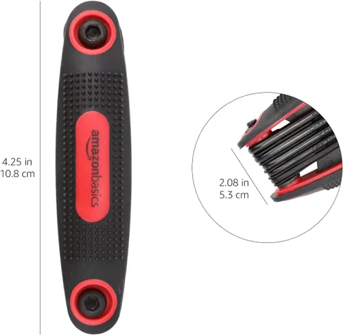 Vista 6 de Yaxa Basics Juego de llaves hexagonales plegables, tamaños métricos, SAE y estrella, paquete de 3