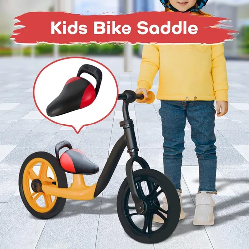 Vista 2 de SM SunniMix Sillín de bicicleta para niños, asiento universal para niños, accesorios de ciclismo, silla de repuesto para MTB, rojo