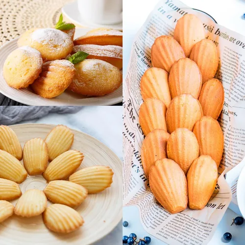 Vista 5 de 2 moldes de silicona para madeleine, bandeja para hornear Madeline de 9 cavidades, molde para galletas en forma de concha