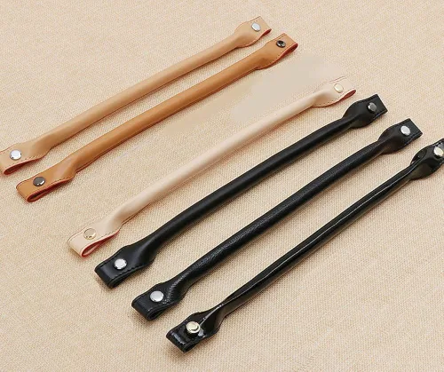 Vista 3 de 123Arts 2 correas de hombro de cuero de repuesto intercambiables para bolso de mano, Beige oscuro amarillo-12.6in