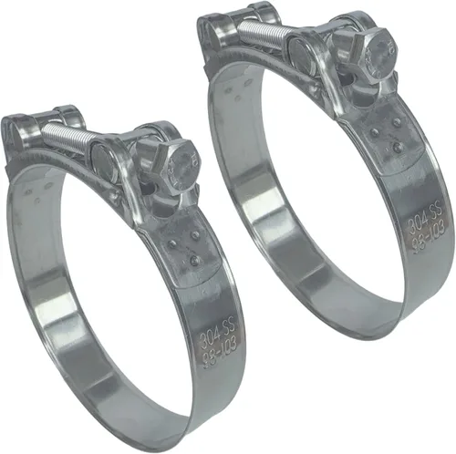 Vista 10 de Abrazaderas de manguera T-Bolt, abrazaderas de tubo ajustables para servicio pesado de 44-47mm, acero inoxidable 304 y banda ancha para abrazaderas