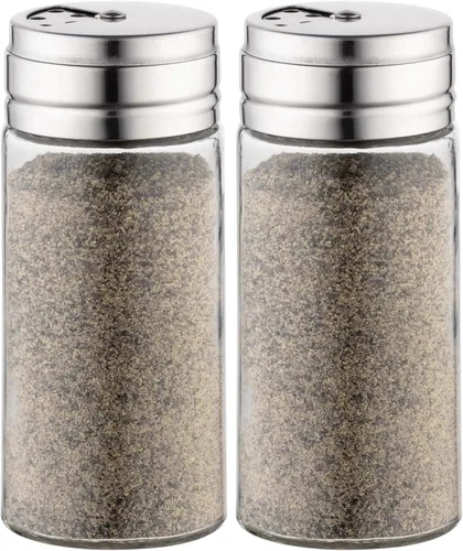 Vista 10 de Fox Run Frasco de especias de vidrio con tapa agitadora de acero inoxidable, 4 onzas Frasco de condimento transparente