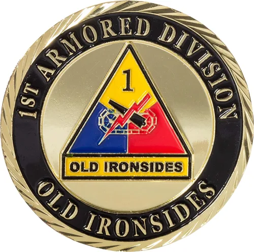 Moneda de desafío Old Ironsides del Ejército de los Estados Unidos 1ª División Blindada