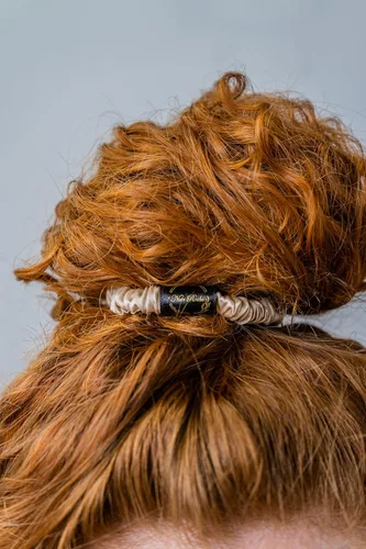 Vista 6 de Coleteros de seda 100% seda morera, lazos elásticos suaves para todo tipo de cabello, OEKO TEX Standard 100 (juego de 3: negro, rosa, beige)