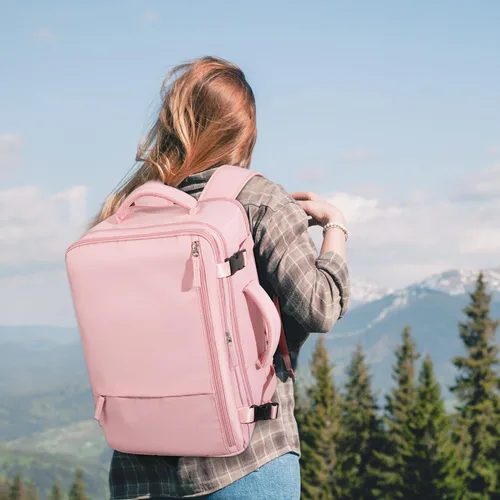 Vista 51 de Mochila de Viaje Snoffic para Mujer, Negro, 17 pulg.