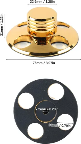 Vista 4 de Estabilizador de peso de registro, reemplazo de disco de disco de metal para tocadiscos de vinilo para fonógrafo