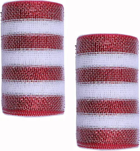 Vista 89 de YYCRAFT Pack de 2 rollos de 14 cm de cinta metálica de malla de poliéster Deluxe de ancho completo(Total 18,3 metros, arcoíris)
