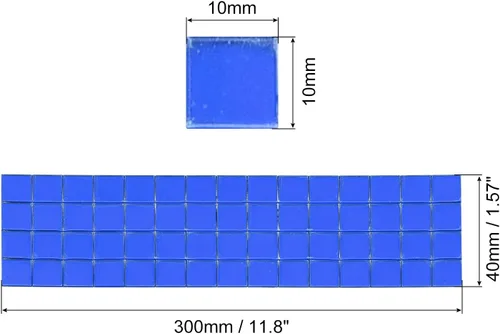 Vista 2 de uxcell 1200 azulejos autoadhesivos de discoteca de 0.394 x 0.394 in, mini mosaico, azulejos cuadrados de vidrio para manualidades, bolas