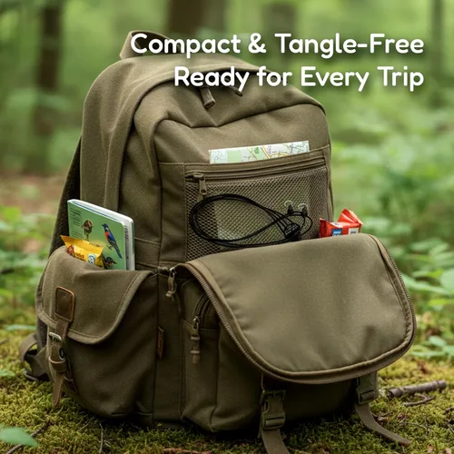 Vista 7 de Rick Young Outdoors Arnés binocular de alta calidad, correa ajustable para el pecho para caza, observación de aves y senderismo, cómodo sistema