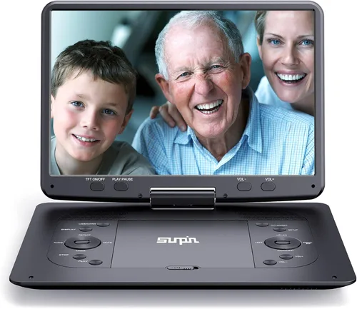 16.9''Portable DVD Player with 14.1''HD Large Screen, 5 Hours Rechargeable Battery, Kids DVD Players for Car Travel, USB/SD Card/Sync TV and