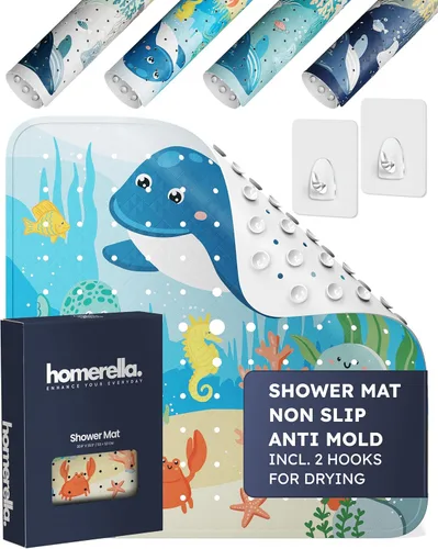 Vista 8 de Homerella® Alfombrilla de Ducha Antideslizante Antimoho, Alfombrillas de Ducha Antideslizantes para Interior de Cabina de Ducha Alfombrilla