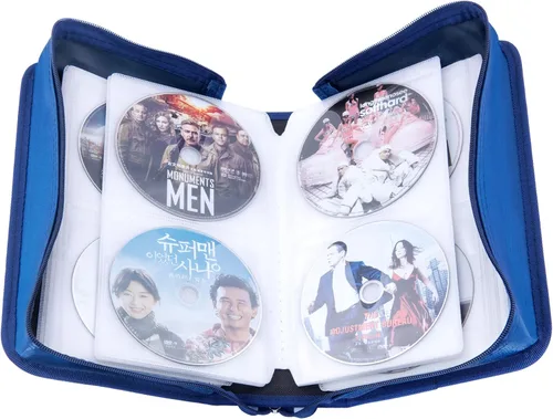 Vista 14 de Soporte para CD/DVD, capacidad de 128 CD, VCD multimedia, almacenamiento, soporte, folleto, organizador (plateado)