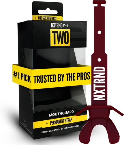 Vista 28 de Nxtrnd Two Pro Protector Bucal de Fútbol Americano, Correa Permanente, Se Ajusta a Adultos y Jóvenes (Negro)