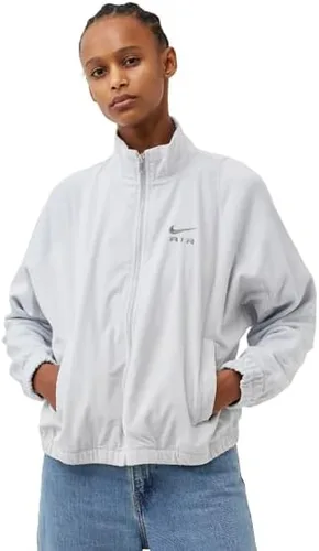 Vista 4 de Nike Air - Chaqueta de forro polar de pana con cremallera completa para mujer, plata platino puro