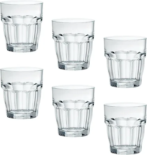 Bormioli Rocco Rock Bar - Vasos apilables para whisky, juego de 6, 9 1/4 onzas.