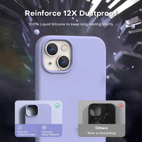 Vista 82 de TOCOL Funda 5 en 1 para iPhone 13, con 2 protectores de pantalla + 2 protectores de lente de cámara, funda de silicona líquida para iPhone 13, verde