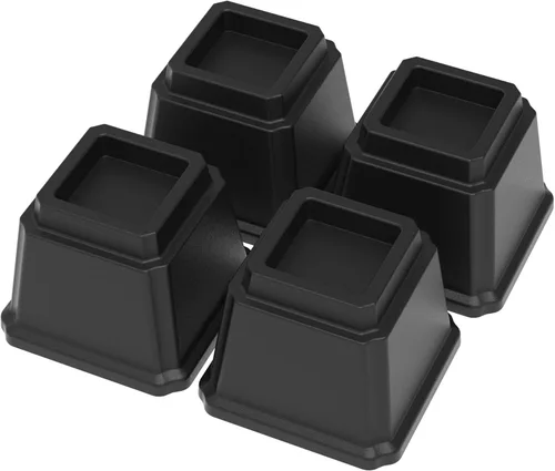 Vista 8 de Elevadores de cama de 4 pulgadas, resistentes, paquete de 4 elevadores de muebles de cama, 1,500 libras levanta elevador para sofá y mesa