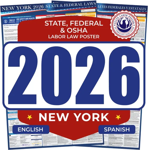 Vista 10 de Póster de la ley laboral federal y estatal de Nueva York 2026 - Versión en inglés - Cumple con OSHA Workplace - Publicación de regulaciones