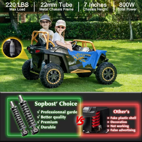 Vista 3 de Arctic CAT 24V 10Ah UTV de 2 plazas con licencia para niños de 6 a 12 años Azul