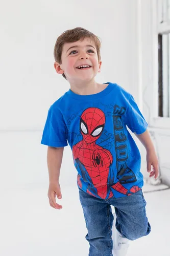 Vista 4 de Marvel Spider-Man - Paquete de 4 camisetas sin botones para niños pequeños a grandes