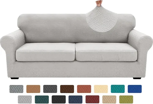 Vista 60 de XINEAGE - Fundas para sofá de 3 piezas, para sofá de 2 cojines extragrandes, funda súper elástica para sofá de 2 asientos, funda universal para sofá
