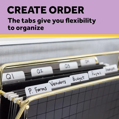 Vista 5 de Post-it Tabs, 2 in, Solid, White, 25 Tabs/On-The-Go Dispenser, 2 Dispensers/Pack (686F-50WH)