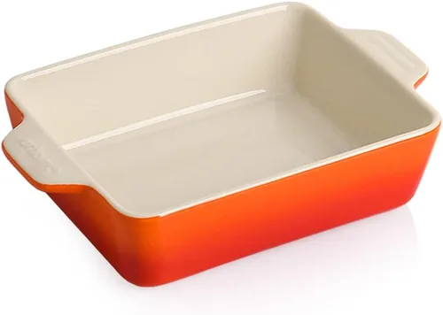 Vista 14 de Sweejar Plato de Cerámica para Hornear, Bandeja Rectangular Pequeña para Hornear con Asas Dobles, 20 Oz para Cocinar, Brownie, Cocina, 6.5 x 4.9 x