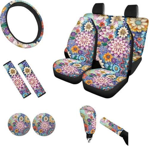 Vista 31 de Ball American Flag - Juego de 11 accesorios para automóvil, ajuste universal para la mayoría de automóviles, juego de fundas de asiento