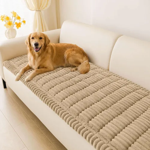 Vista 22 de hyha Funda para sofá de perros, lavable, antideslizante, mullida y apta para mascotas para sofá de 3 cojines, funda gruesa y suave, protector