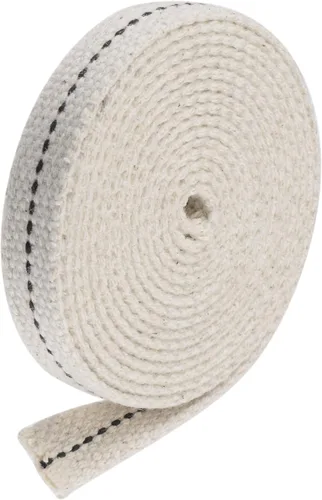 MECCANIXITY Mecha de lámpara de aceite de 1/2 pulgada de ancho plano de 6.5 pies de algodón con puntada negra para iluminación de quemador de