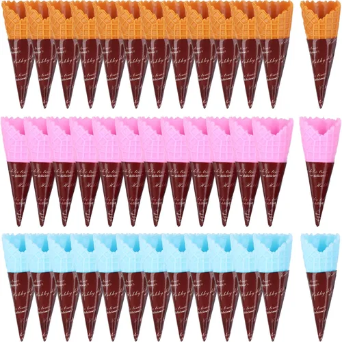 Vista 9 de 30 piezas de mini cono de helado artificial realista, adorable cono de helado de simulación, juego de comida, casa de muñecas, suministros