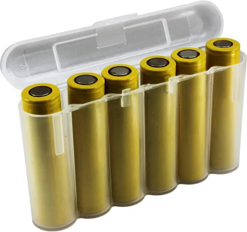 Vista 2 de Birdz 2 Clear 18650 y CR123A 6 Estuche de almacenamiento para baterías 18650