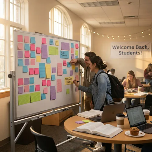 Vista 3 de Paquete de 6 notas adhesivas forradas de 4 x 6 pulgadas, bloc de notas grandes con líneas, poder superadhesivo, blocs de notas de oficina y escuela