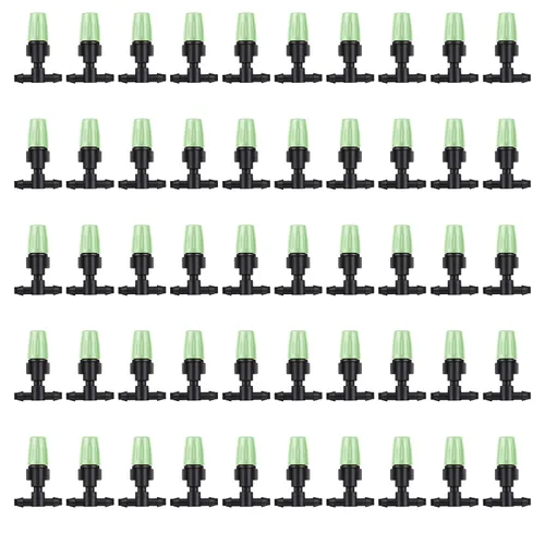Vista 8 de MSDADA 100 goteros de riego de flujo ajustable con micropulverización, cabezales de riego por goteo ajustables para jardín con 3 kits de goteo