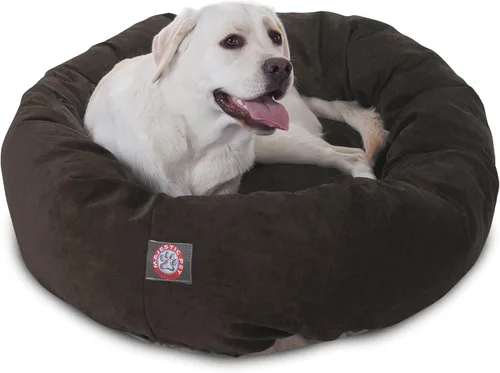 Vista 28 de Majestic Pet Cama para perros calmante de microterciopelo de 24 pulgadas, lavable – Cama redonda suave y acogedora para perros con soporte