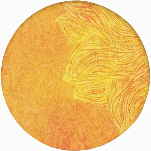 Vista 24 de Mantel redondo ajustable con borde elástico, patrón de mandala marrón en poliéster estampado oscuro, tamaño XL, se adapta a mesas redondas de hasta