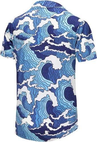 Vista 73 de KYKU - Camisa hawaiana funky para hombre, ropa tropical para vacaciones en Palm Beach