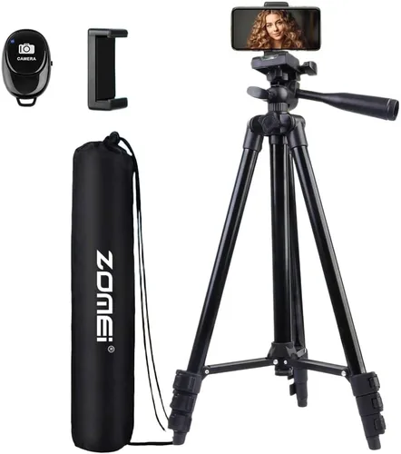 Vista 9 de Soporte de trípode ligero de 74 pulgadas para cámara réflex digital réflex digital, soporte de trípode alto portátil con bolsa de transporte y Para