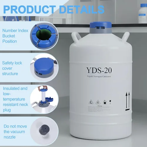 Vista 6 de Generic 20L LN2 Tank Aluminum Alloy Dewar with 3 Canisters & Carry Bag Liquid Storage Dewar Vessel for Beauty Industry Semen Preservation