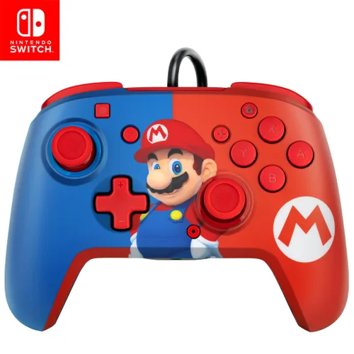 Vista 22 de PDP Rematch Wired Gaming Controller: 1-Up Mushroom - Officially Licensed for Nintendo Switch, Switch Lite & OLED Model, Nintendo Switch 2, Glow