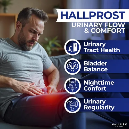 Vista 3 de Hallusa Natural Próstata Inflamada - Control de la micción - Control de la vejiga - Prostatitis - Pastillas para la próstata - HALLPROST 60 CAPSULAS